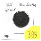1864 Nova Scotia half cent