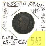 1856 French 5-cents