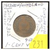 1913 Newfoundland penny