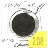 1907H Canadian Large cent
