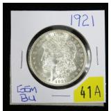 1921 Morgan dollar, gem BU
