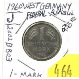 1960 West German 1 mark