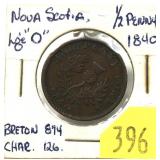 1840 Nova Scotia half penny