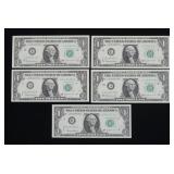 x5- $1 Federal Reserve notes, series of 1963B -x5