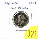 1914 British 6 pence