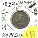 1890 Germany 20 pfennig