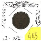 1877 Sweden 2 ore