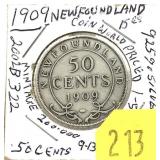 1909 Newfoundland half dollar