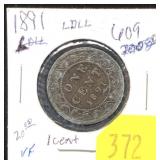 1891 LDLL Canadian Large cent