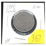 1884 Canadian Large cent