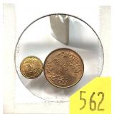Lot, world and US coins, 2 pcs.