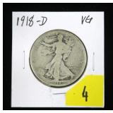 1918-D Walking Liberty half dollar