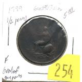 1799 British half penny