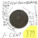 1907 Newfoundland penny
