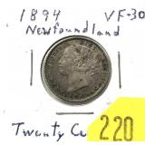 1894 Newfoundland 20-cents
