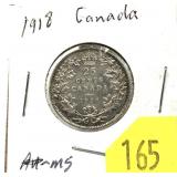 1918 Canadian quarter