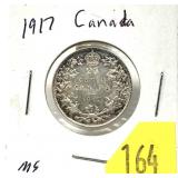 1917 Canadian quarter