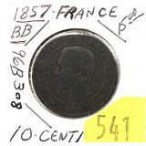 1857 French 10-cents