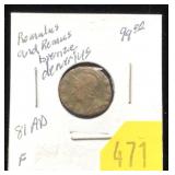 Romulus 81 AD coin