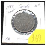 1887 Canadian Large cent