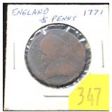 1771 England half penny