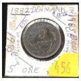 1882 Denmark 5 ore