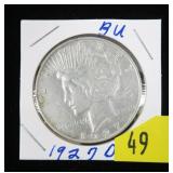 1927-D Peace dollar, BU