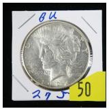 1927-S Peace dollar, BU