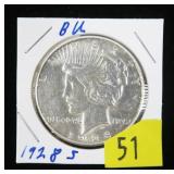 1928-S Peace dollar, BU