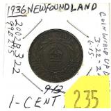 1936 Newfoundland penny