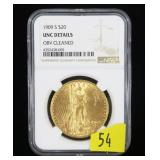 1909-S $20 Gold Saint Gaudens Double Eagle- NGC