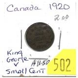1920 Canadian penny