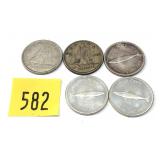 x5- Canadian silver dimes -x5 dimes -Sold by