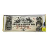 Obsolete $5 Farmers and Merchants Tennessee