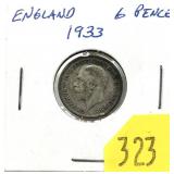1933 British 6 pence