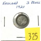 1921 British 3 pence