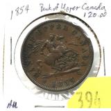1854 Canadian bank token