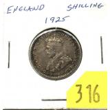 1925 England 1 shilling
