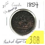 1854 Canadian bank token