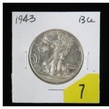1943 Walking Liberty half dollar, BU