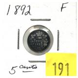 1892 Canadian 5-cent silver