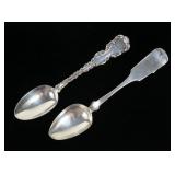 Lot, 2 Sterling tablespoons, 2.090 T. oz. t.w.