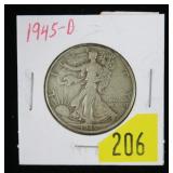 1945-D Walking Liberty half dollar