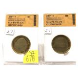 x2- Presidential dollars SGS slab certified PR-70