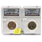 x2- Presidential dollars, Unc. slab certified -x2