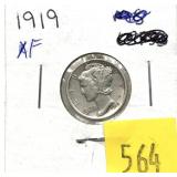 1919 Mercury dime