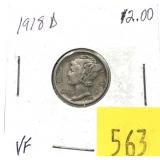 1918-D Mercury dime