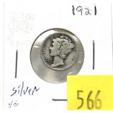 1921 Mercury dime