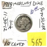 1919 Mercury dime