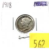 1918 Mercury dime